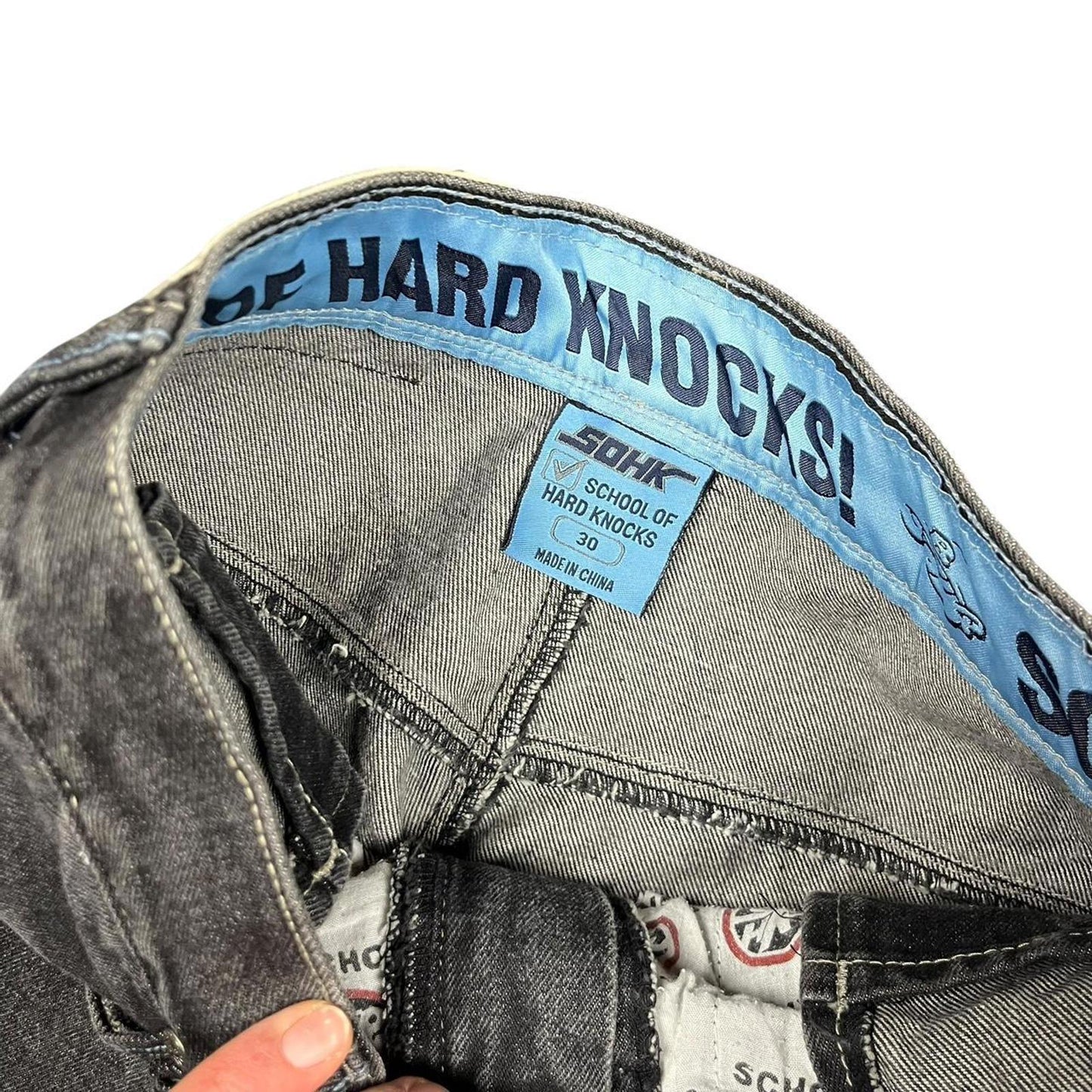 School Of Hard Knocks Leather Black Jeans