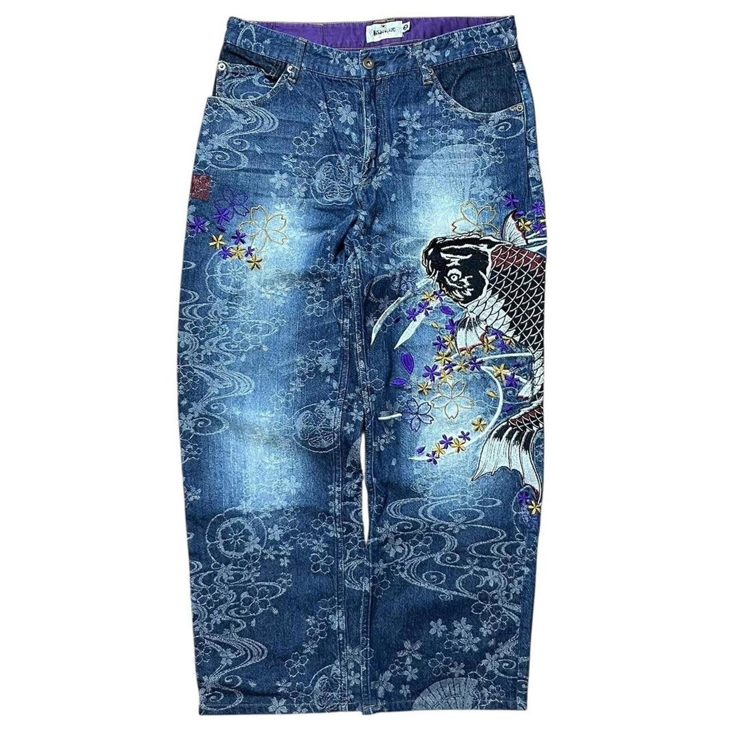 Authentic Karakuri Koi Embroidery Jeans