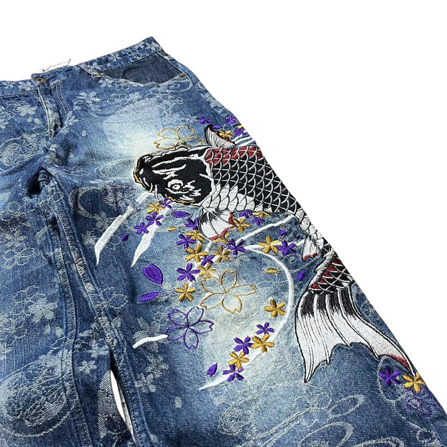 Authentic Karakuri Koi Embroidery Jeans