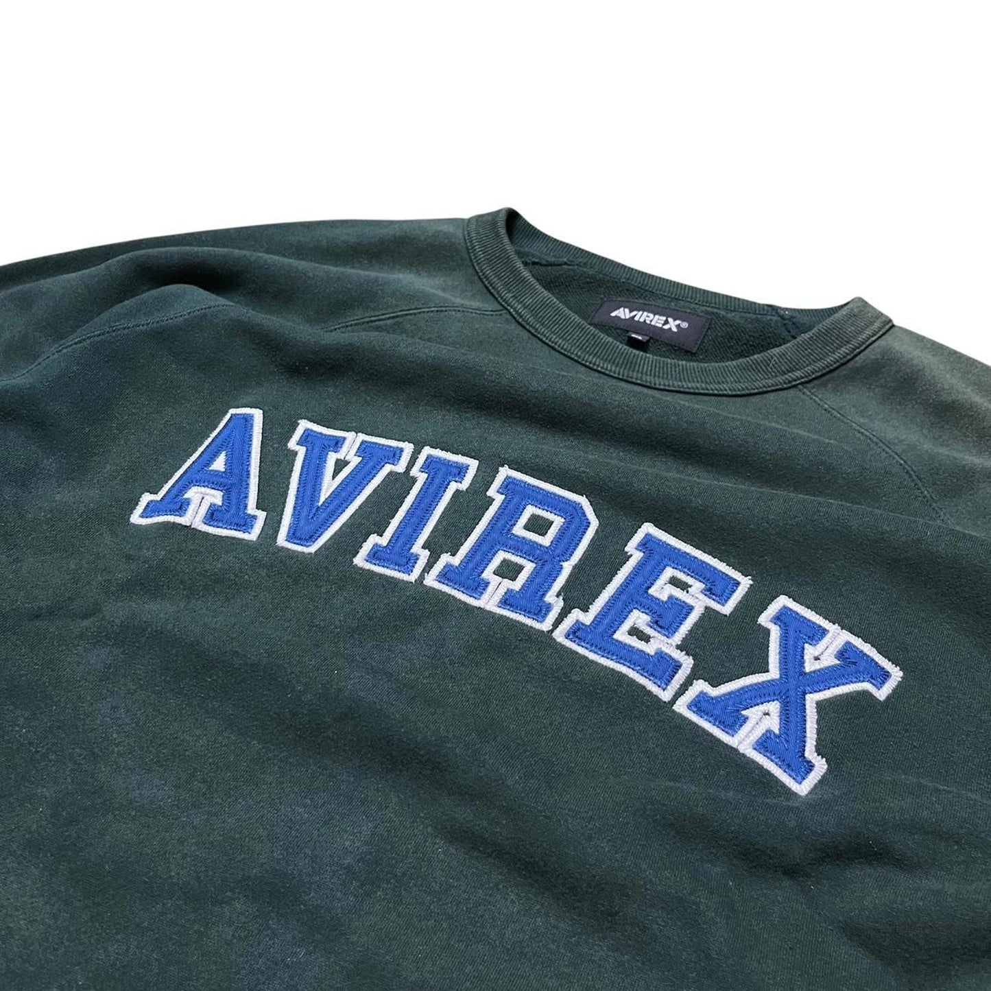 Avirex Spellout Embroidered Crewneck Blue Green