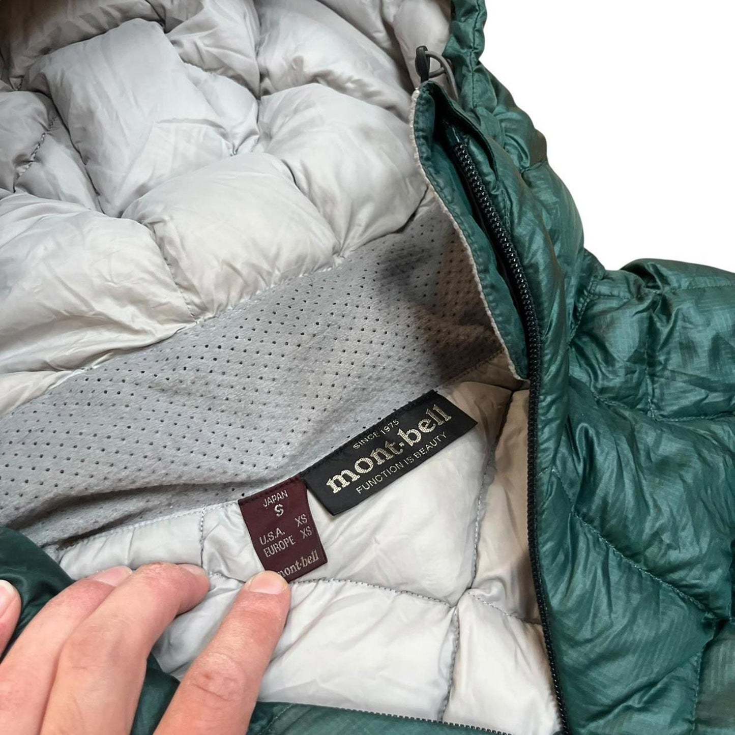 Montbell Lightweight Diamond Stitch Down Jacket Green