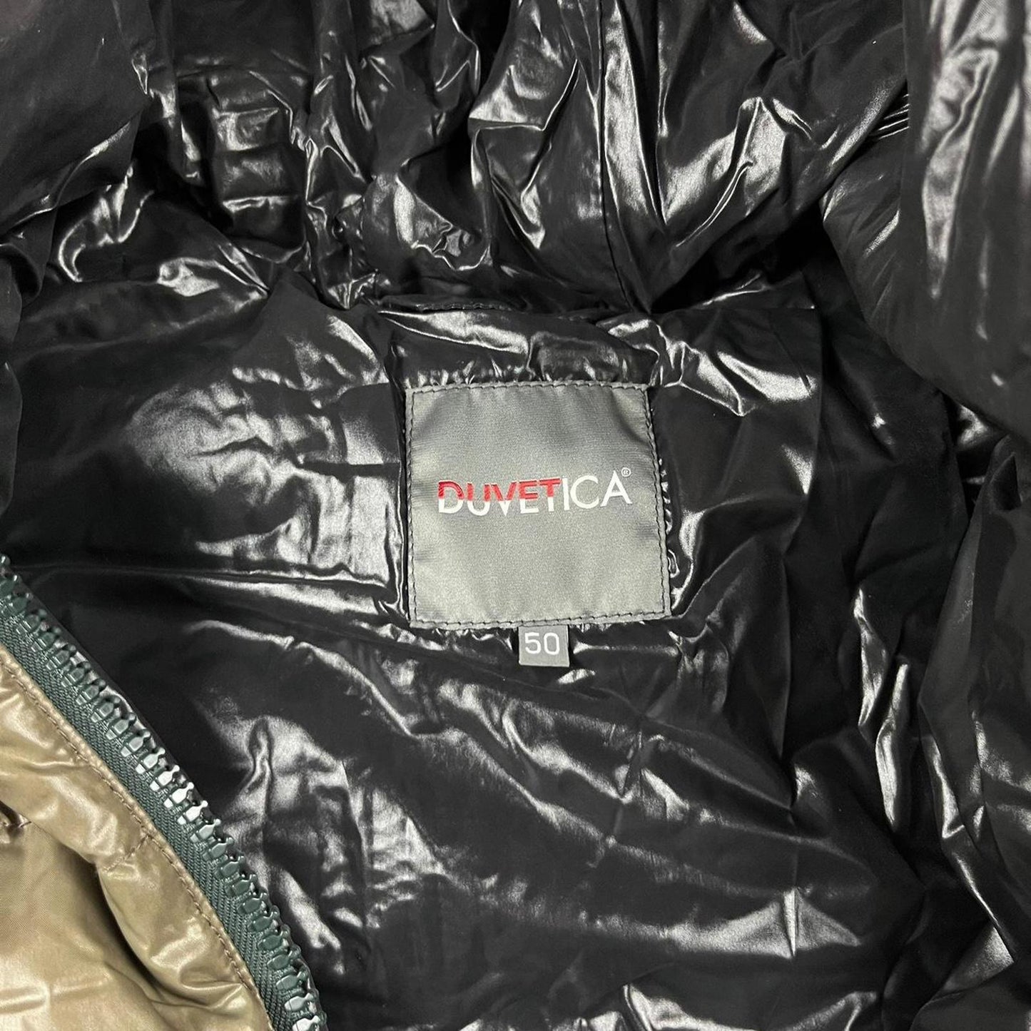 Duvetica Goose Down Jacket Khaki Black