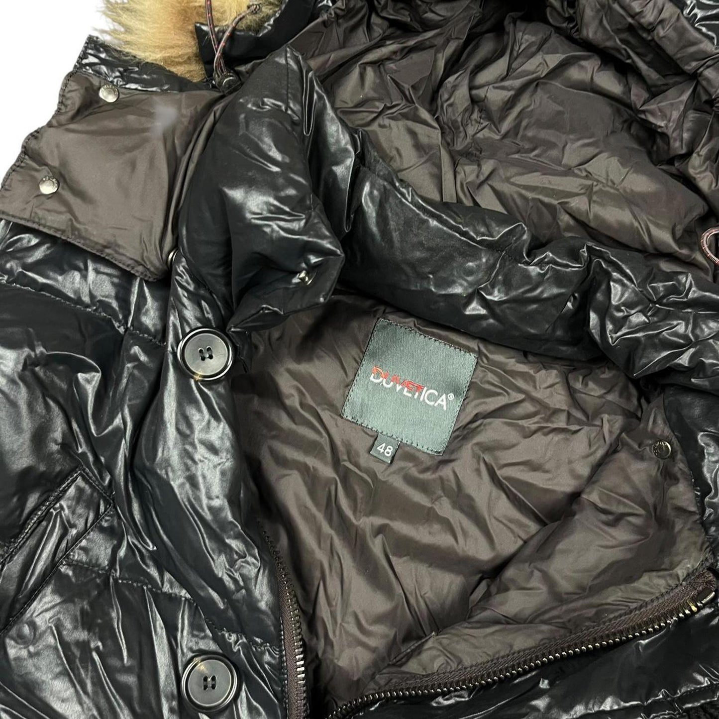 Duvetica Down Fur Jacket Black