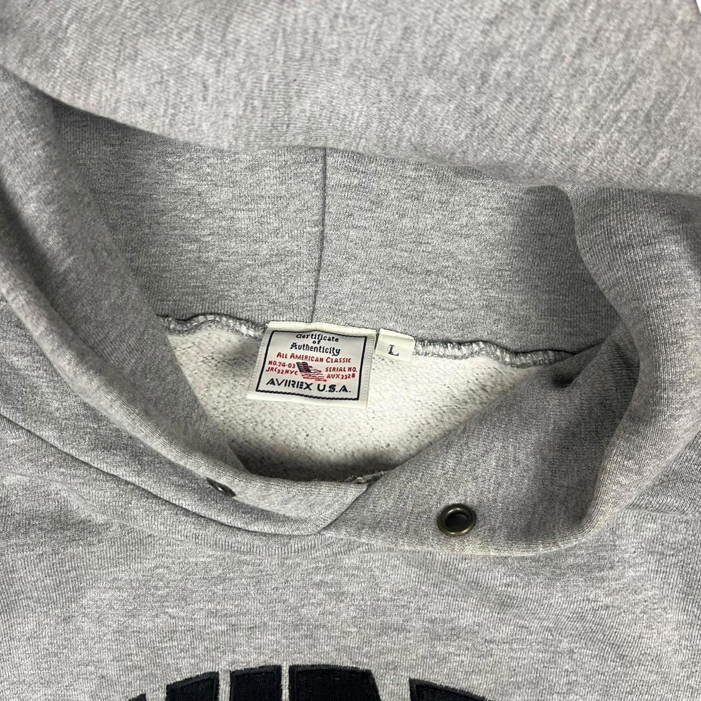 Avirex Spellout Hoodie Black Grey