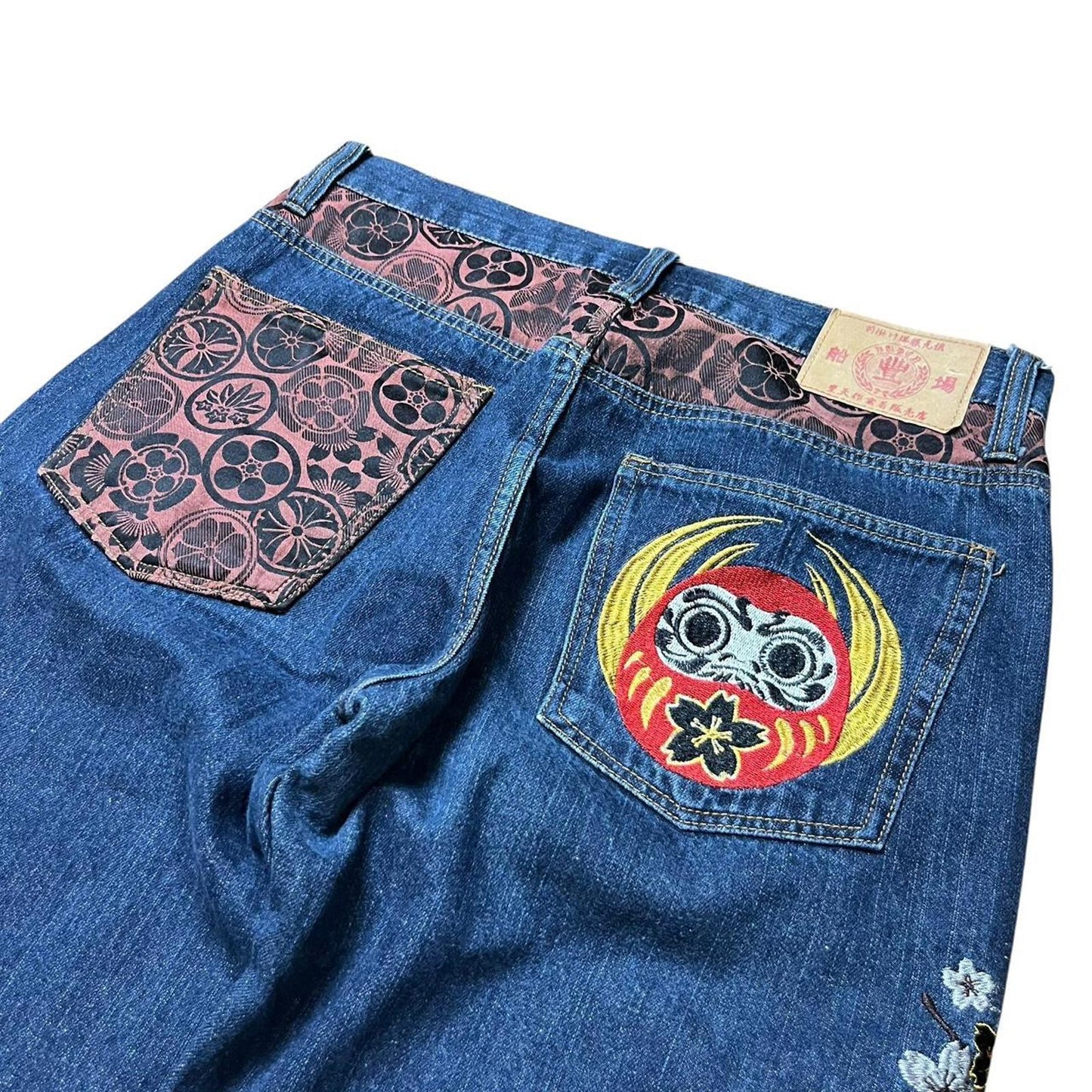 Japanese Tradition Embroidery Jeans