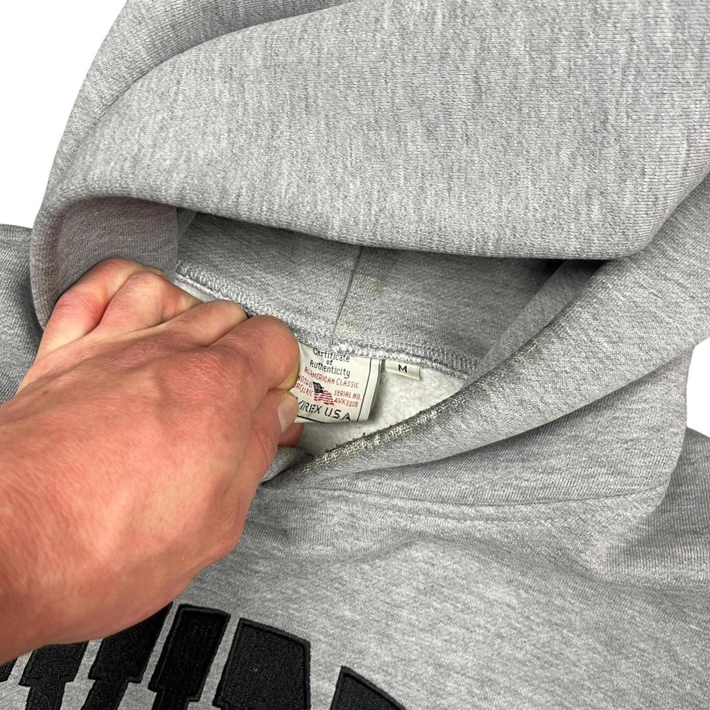 Avirex Spellout Hoodie Black Grey