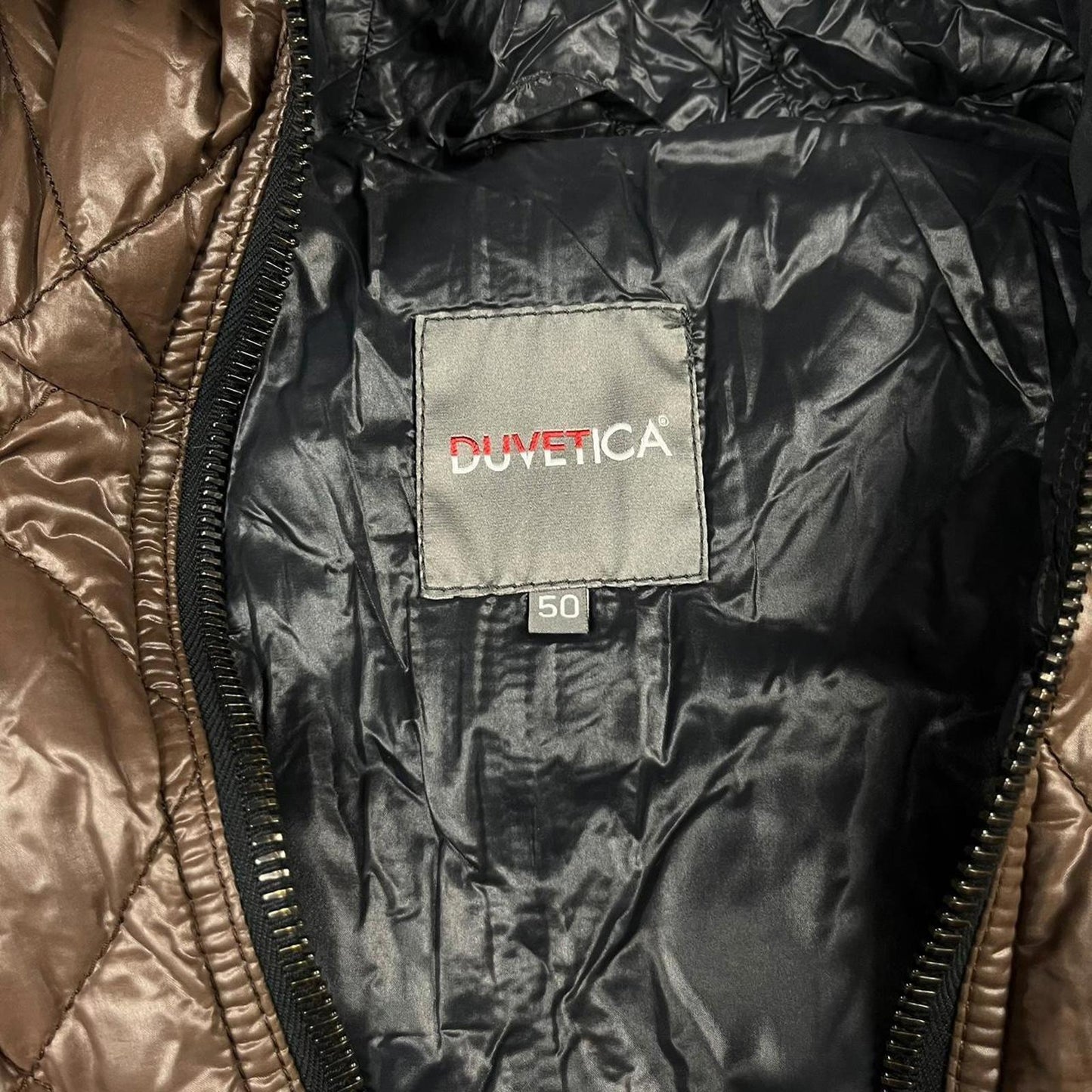 Duvetica Goose Down Diamond Stitch Jacket Brown