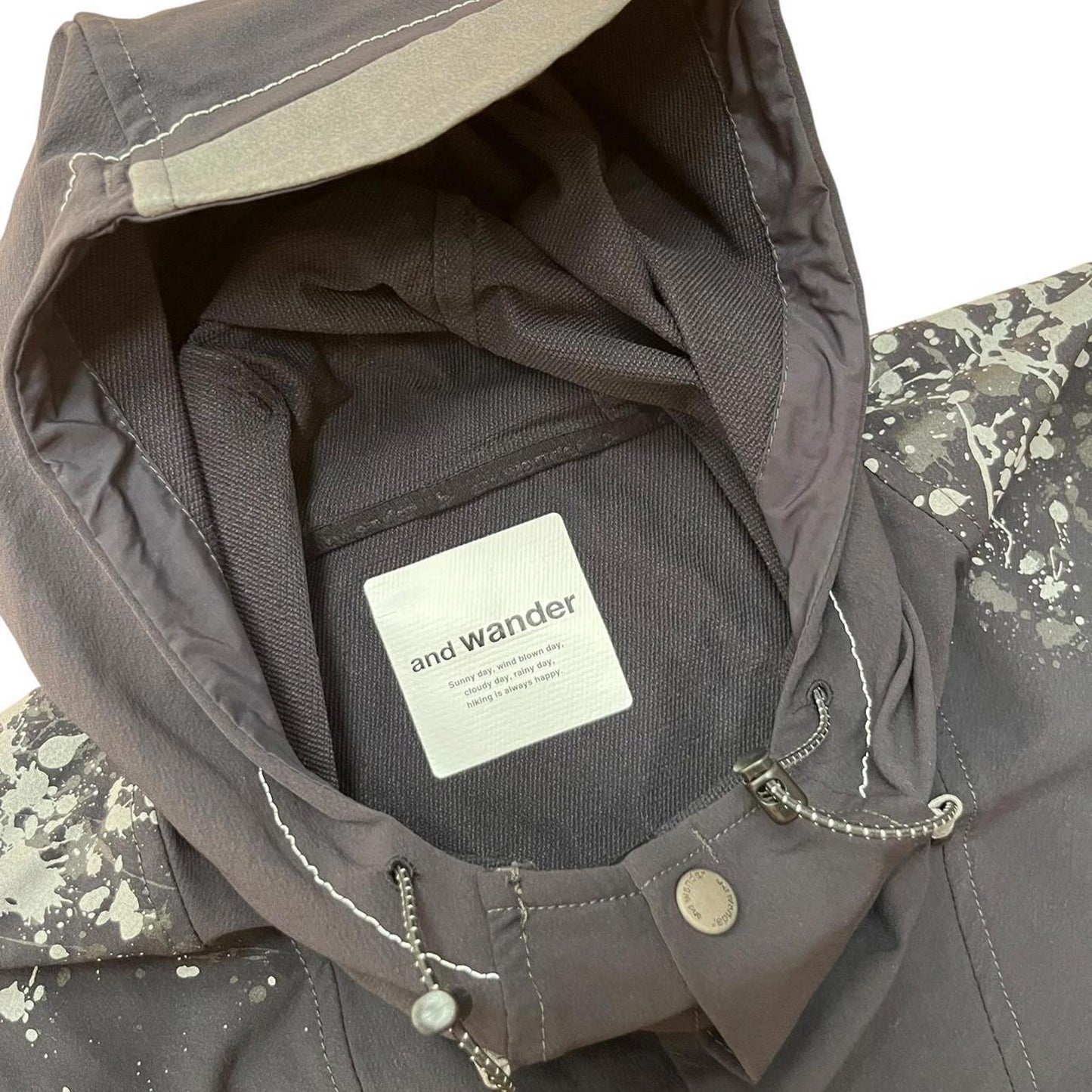 And Wander Pertex Lightweight Paint-splatter Activewear Jacket