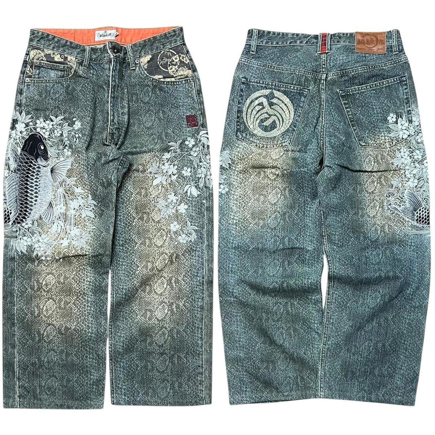 Authentic Karakuri Koi Embroidery Jeans