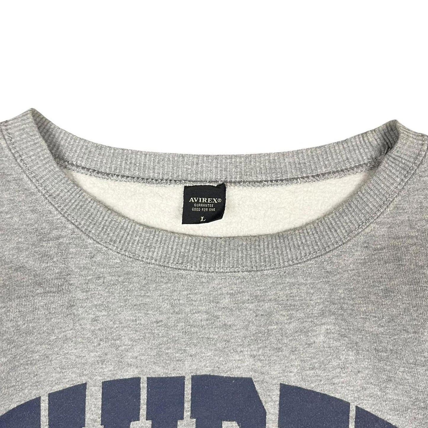 Avirex Spellout Crewneck Grey Navy