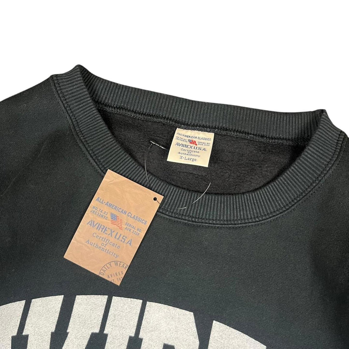 Avirex Spellout Crewneck Black White