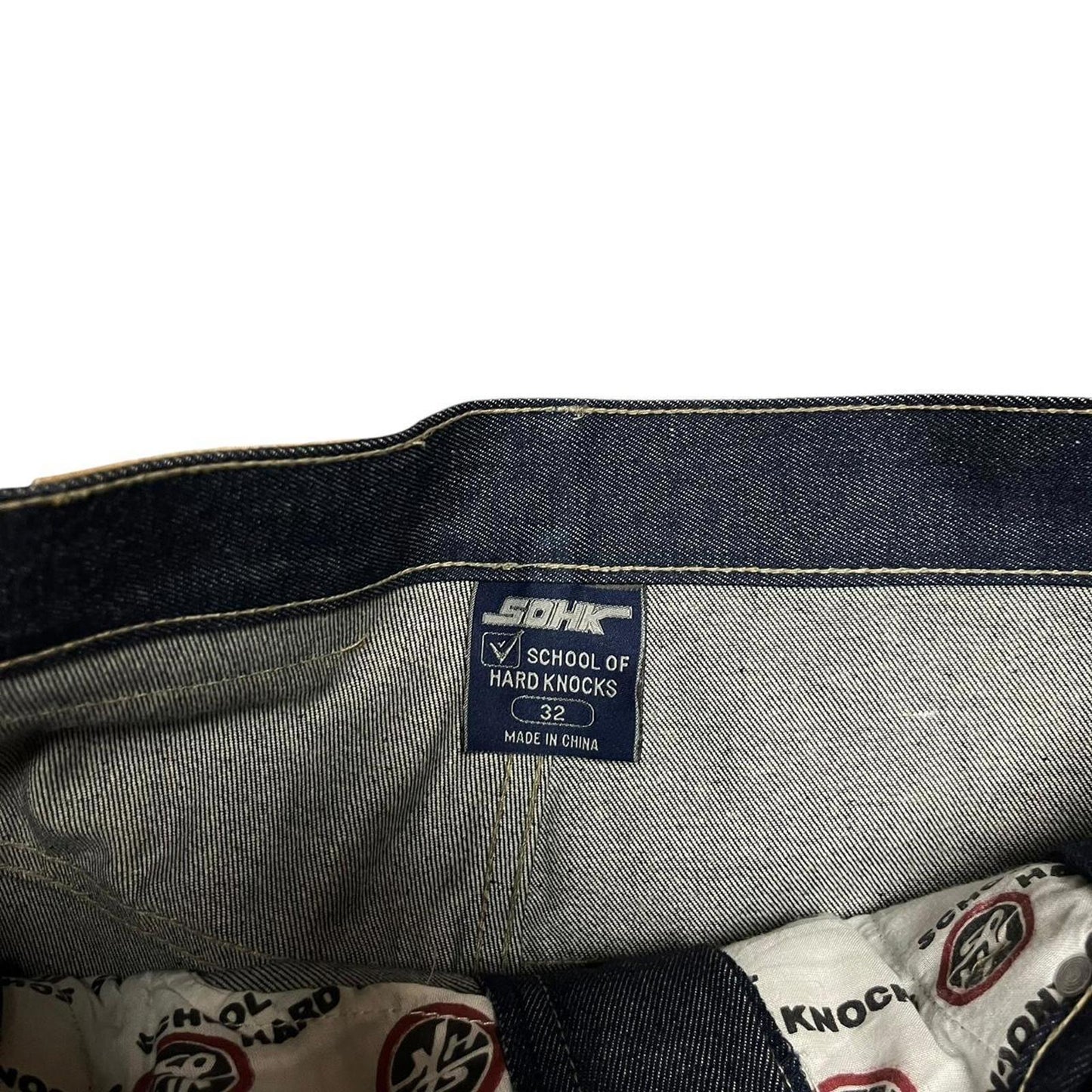 School Of Hard Knocks Embroidered Navy Jeans