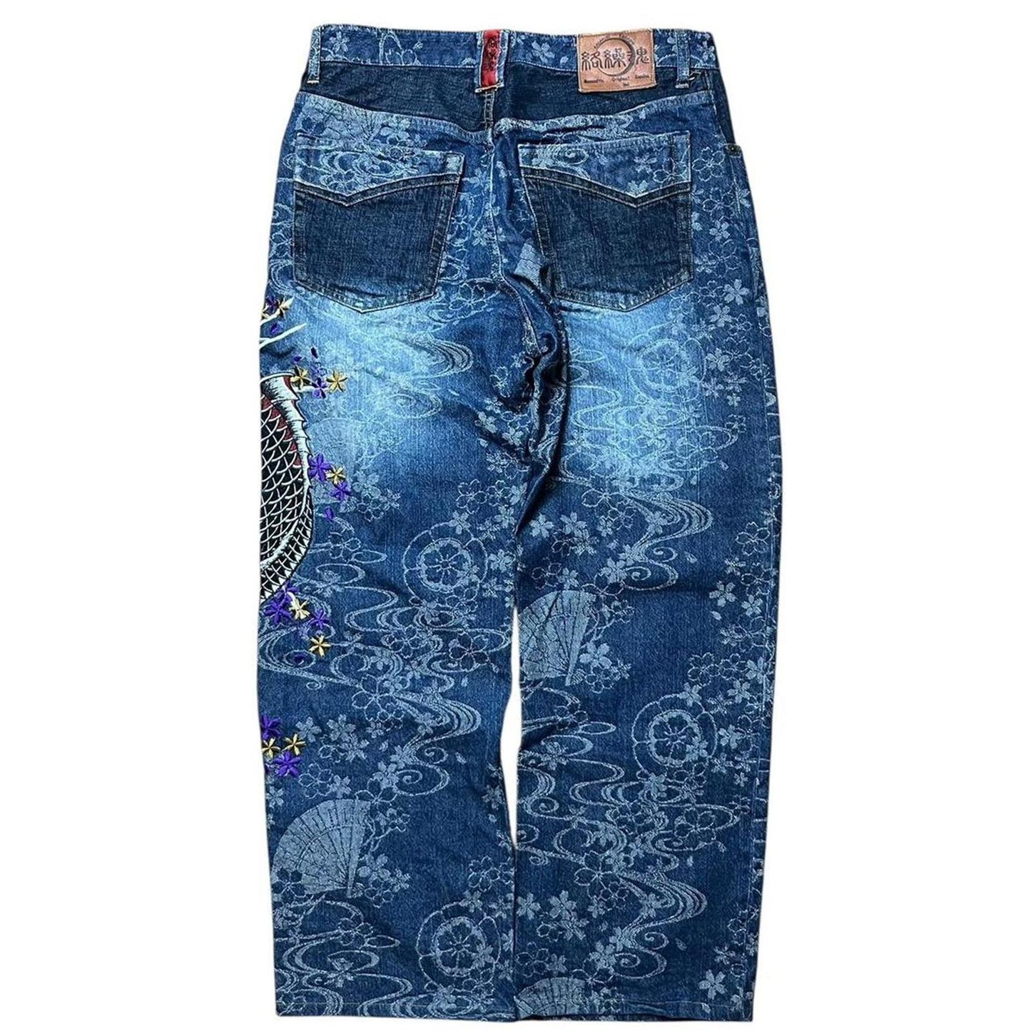 Authentic Karakuri Koi Embroidery Jeans