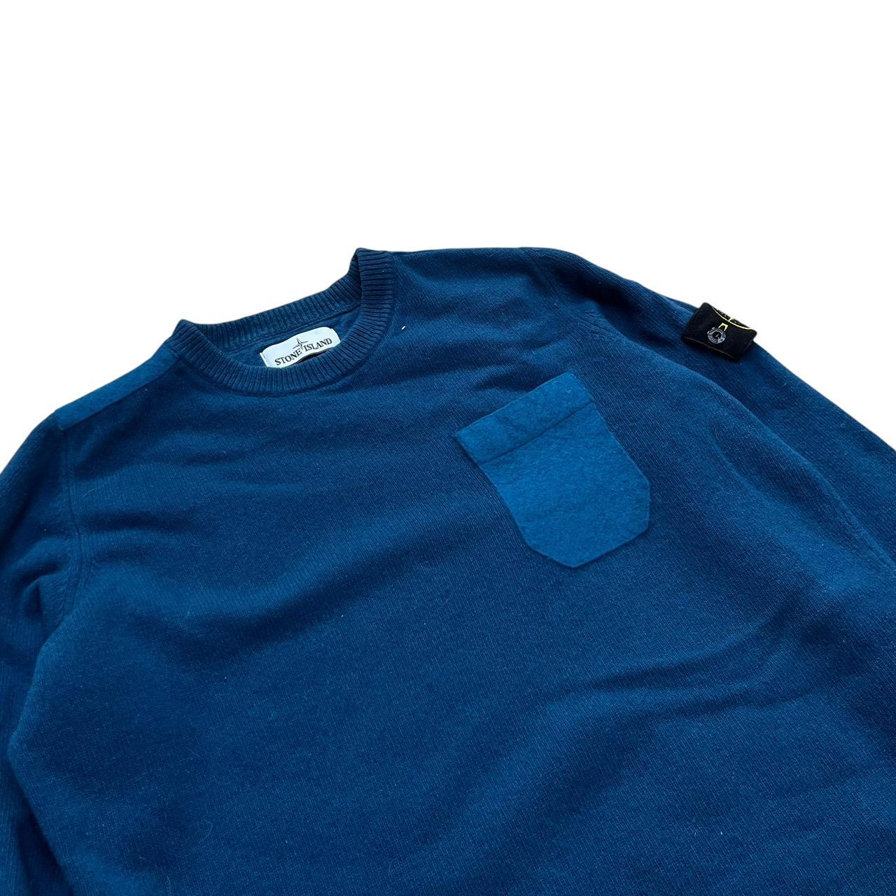 Stone Island Pocket Knit Crewneck Blue