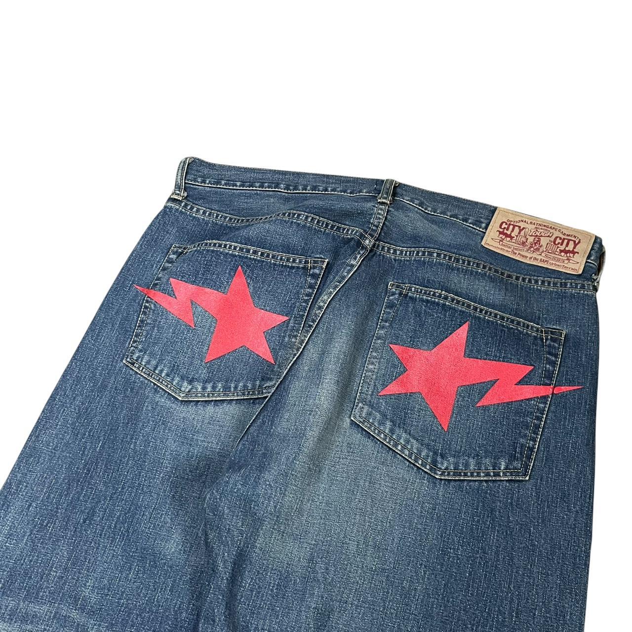 Authentic Bapesta Star Red Print Jeans
