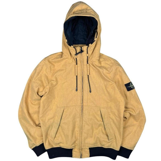 Stone Mélange Wool Poly Jacket - L