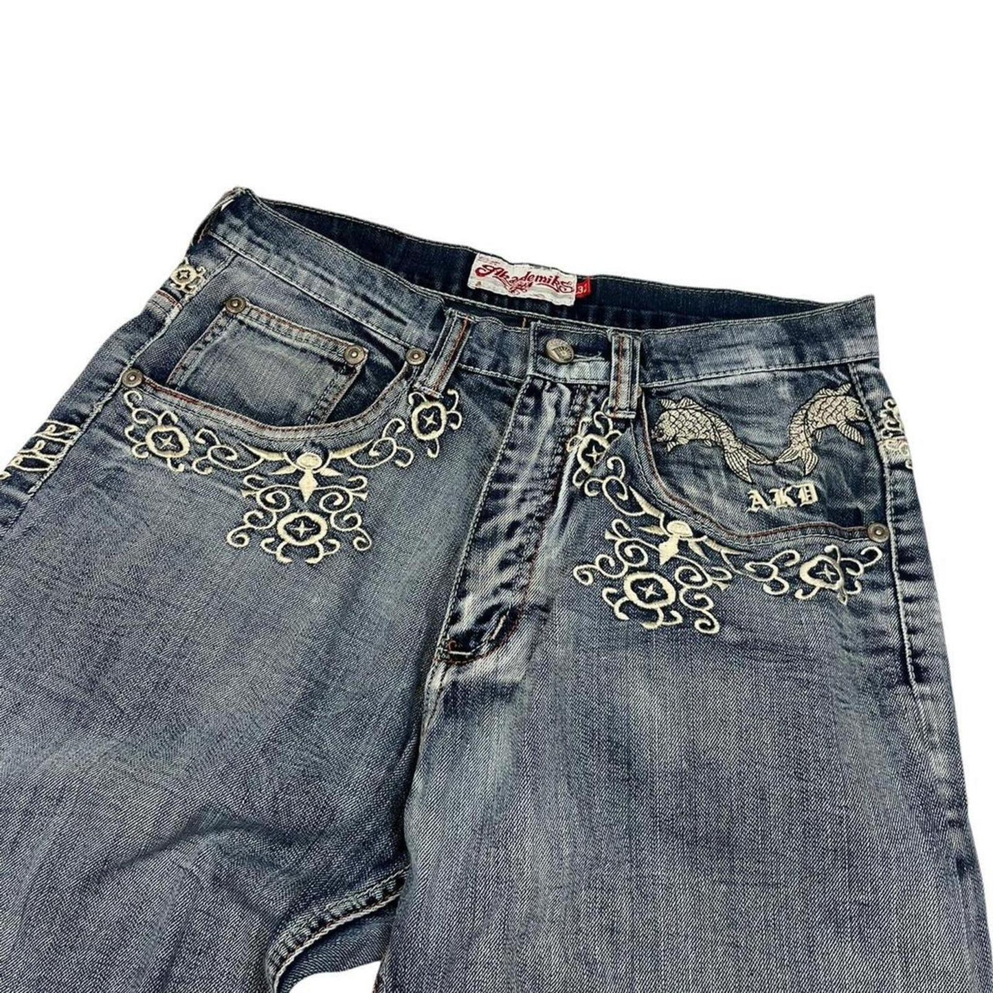 Akademiks Embroidered Jeans - W32