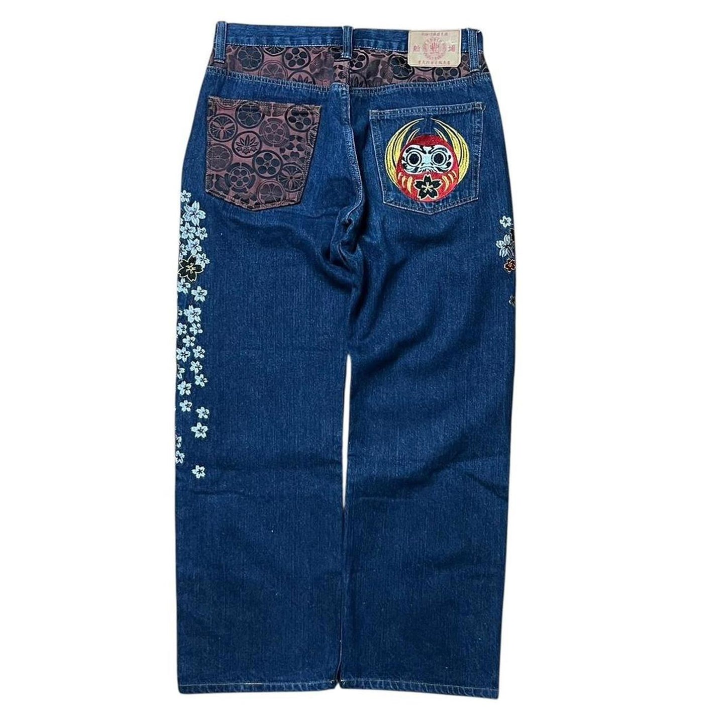 Japanese Tradition Embroidery Jeans