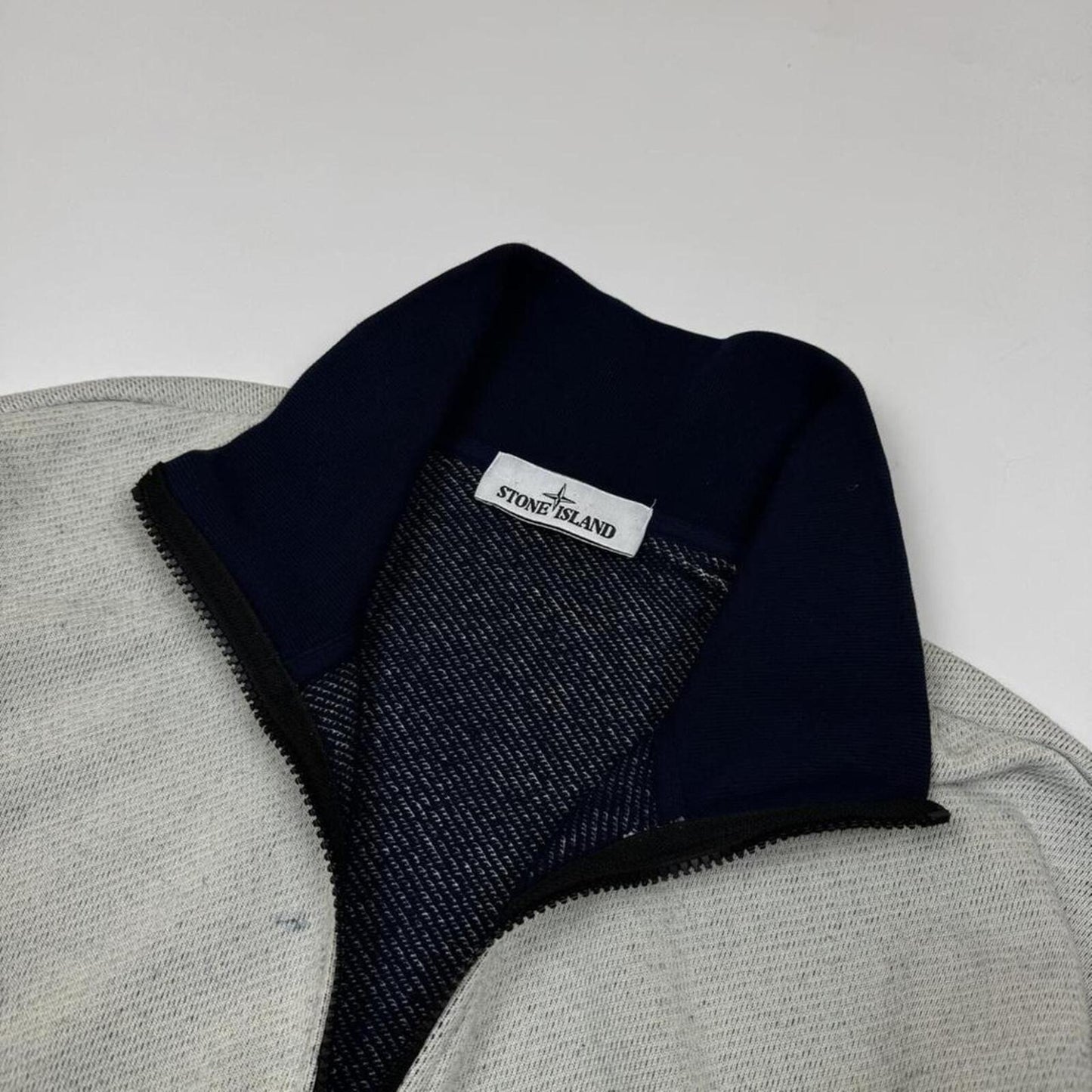 Stone Island Embroidered Logo Quarter Zip - M