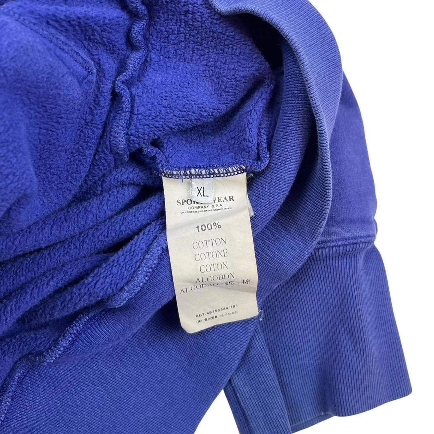 Stone Island Zip Through Hoodie Blue