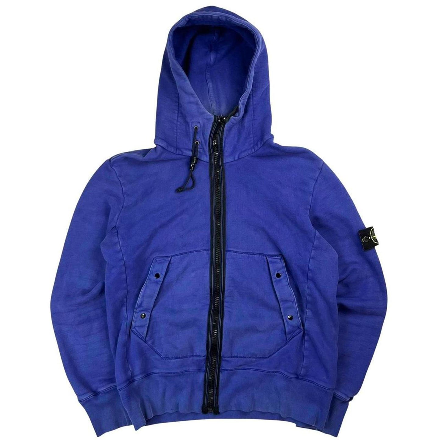 Stone Island Zip Through Hoodie Blue