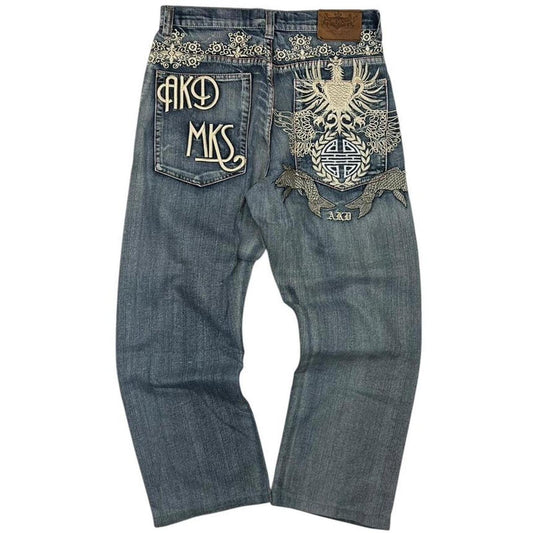 Akademiks Embroidered Jeans - W32