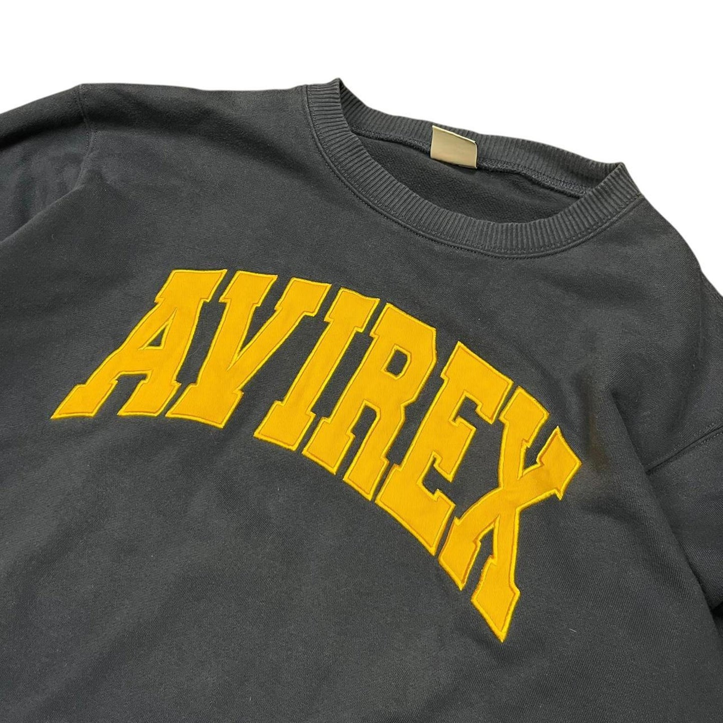 Avirex Spellout Crewneck Navy Yellow