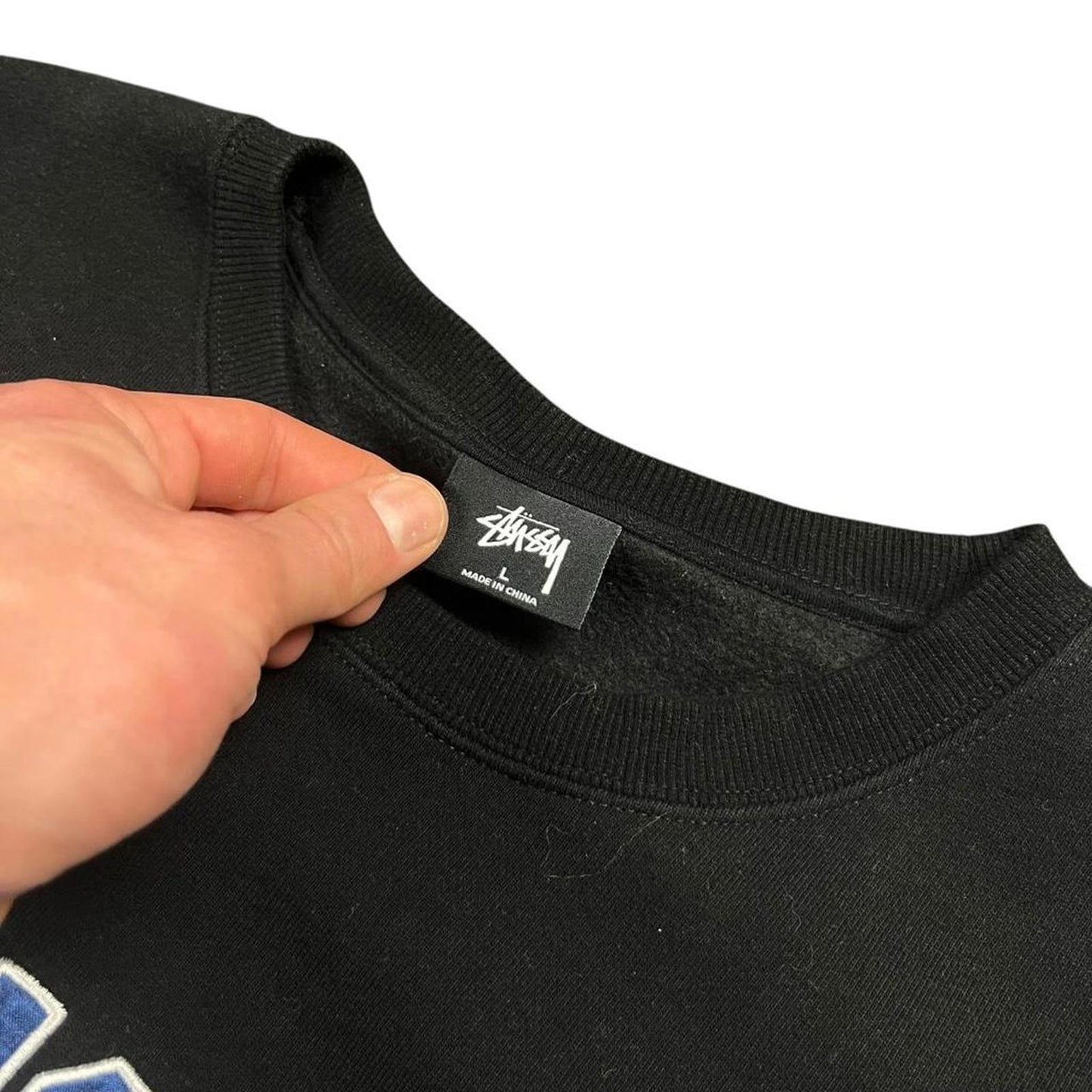 Stussy Spellout Sweatshirt Black Blue