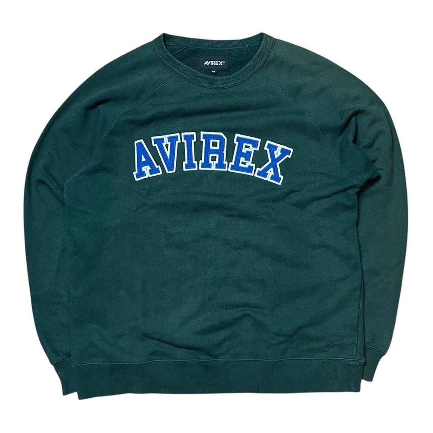 Avirex Spellout Embroidered Crewneck Blue Green
