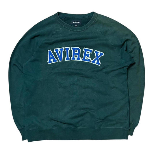 Avirex Spellout Embroidered Crewneck Blue Green
