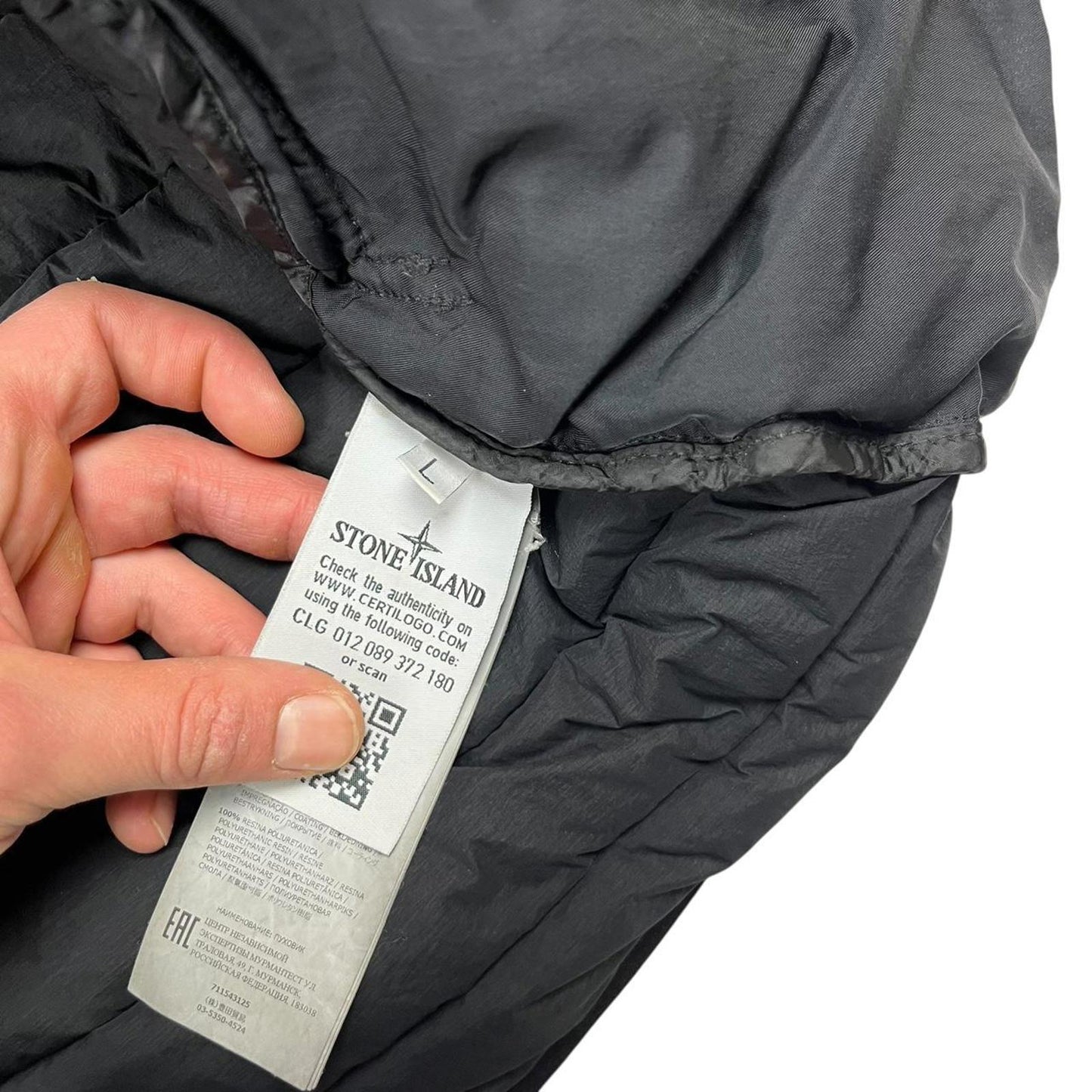 Stone Island Loom Woven Down Chambers Stretch Nylon-TC Jacket Black