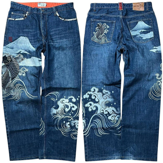 Authentic Karakuri Koi Embroidery Jeans
