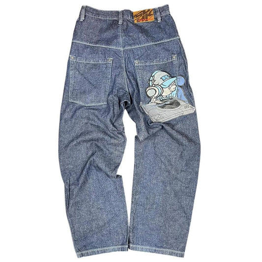 School Of Hard Knocks Embroidered Navy Jeans