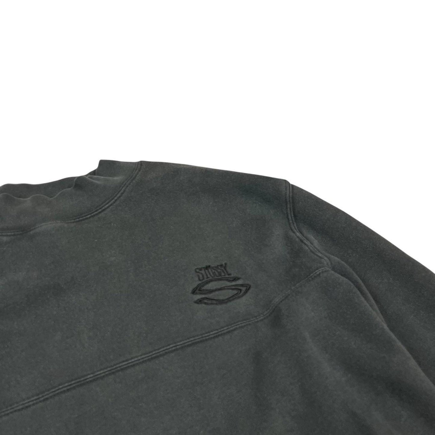Vintage Stussy Embroidered Sweatshirt Grey