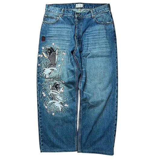 Authentic Karakuri Koi Embroidery Jeans