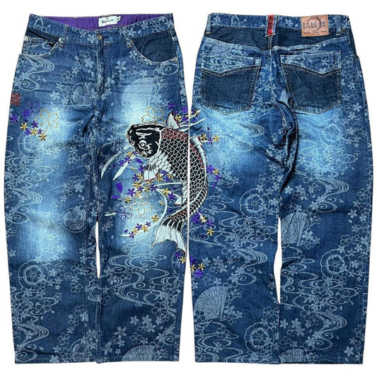 Authentic Karakuri Koi Embroidery Jeans