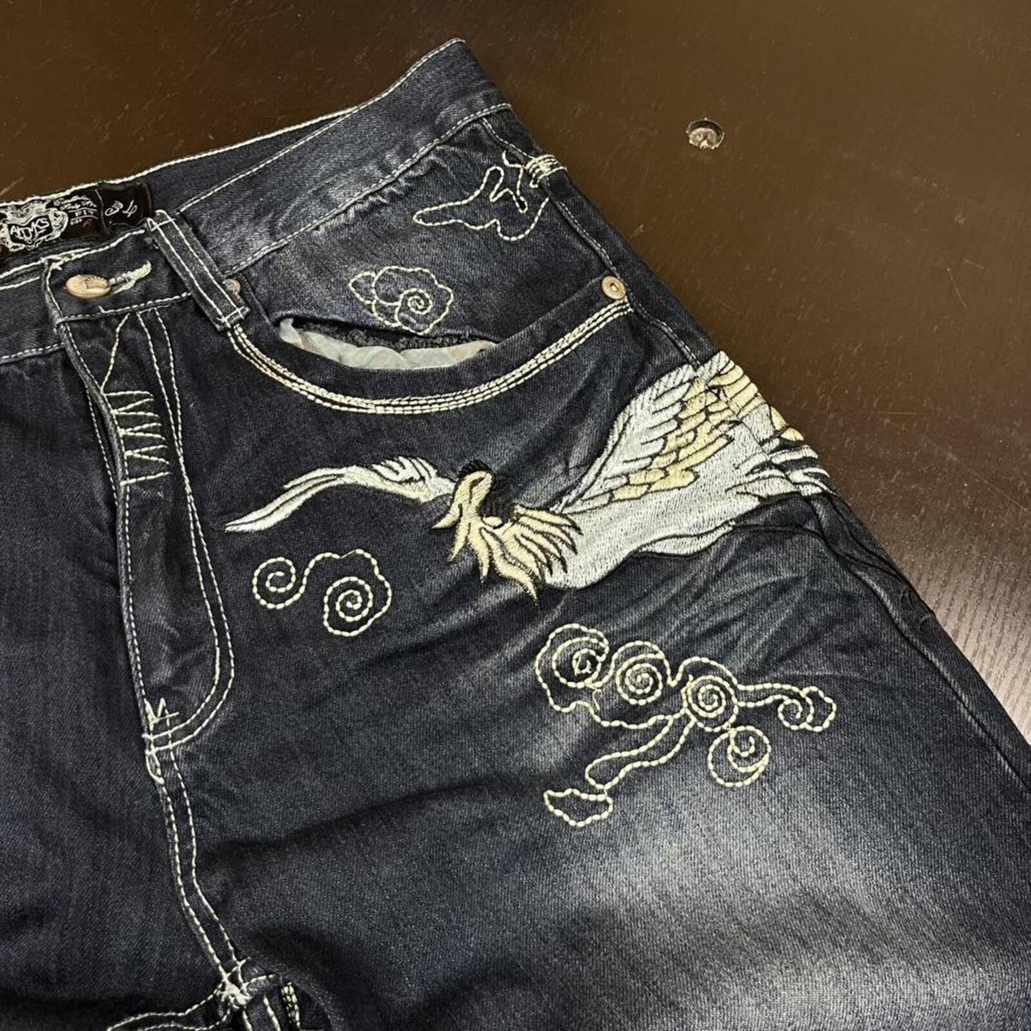 Akademiks Embroidered Jeans - W34