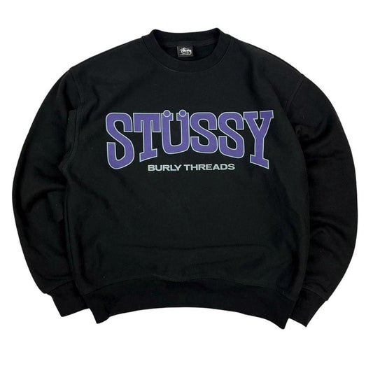 Stussy Spellout Sweatshirt Black Purple