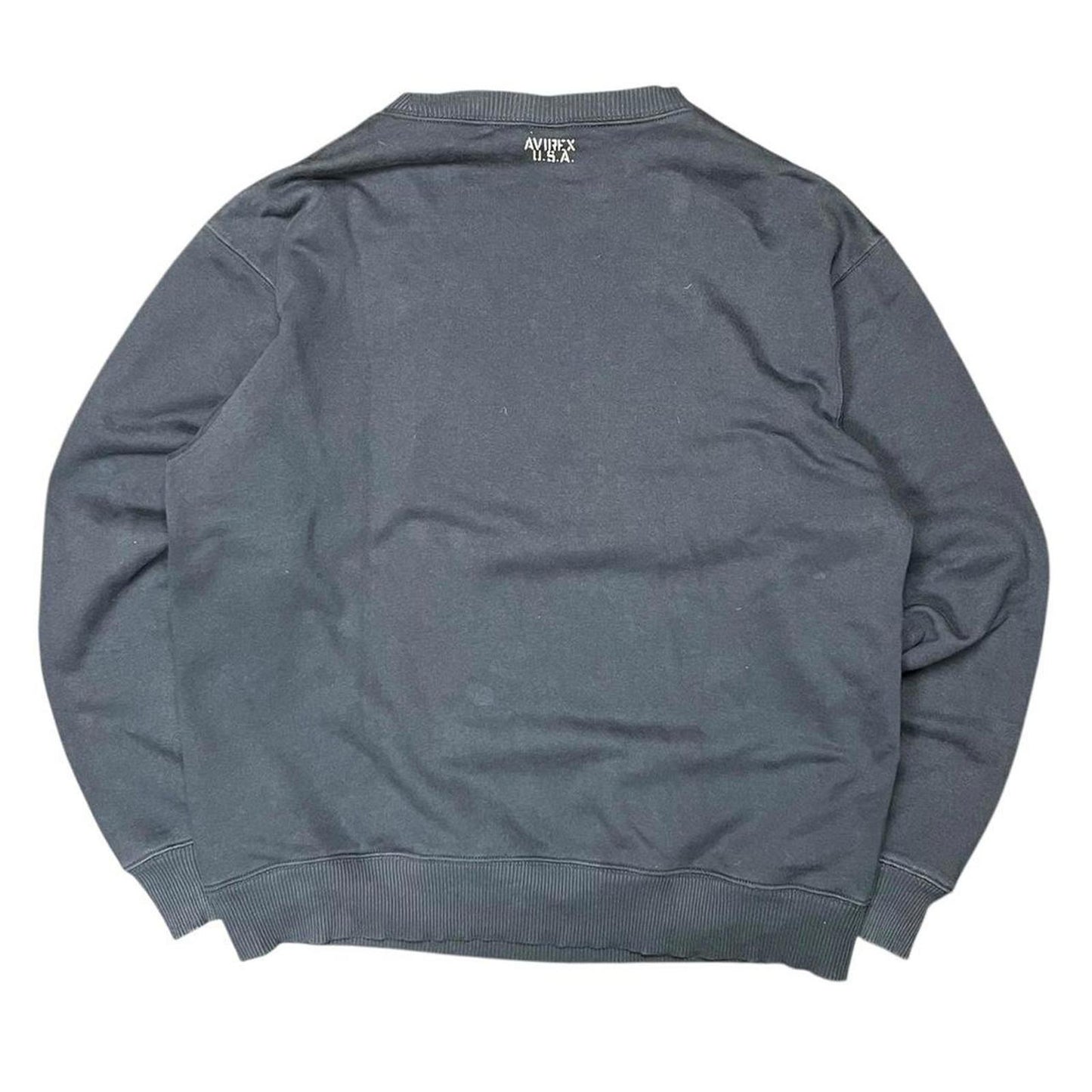 Avirex Spellout Crewneck Navy Yellow