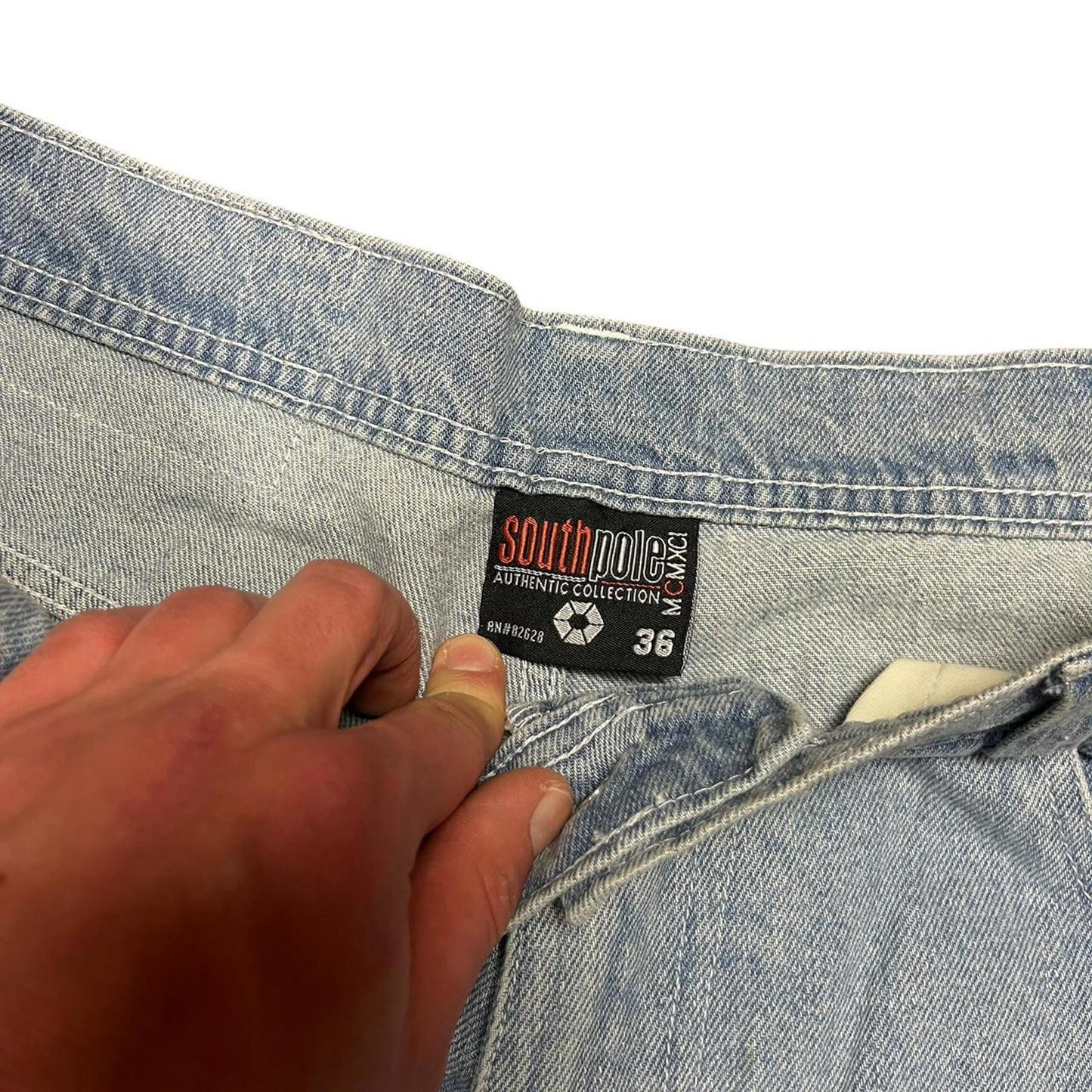 Southpole Light Wash Baggy Jeans Blue
