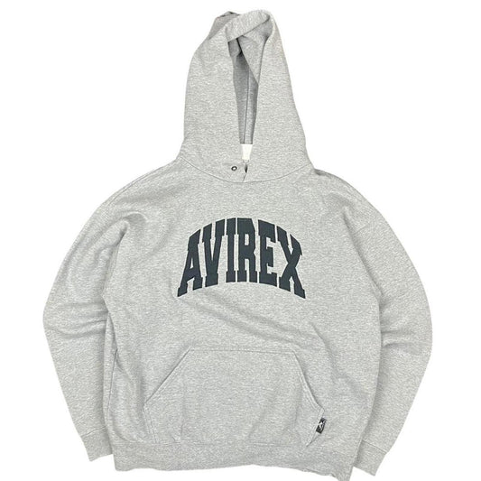 Avirex Spellout Hoodie Black Grey