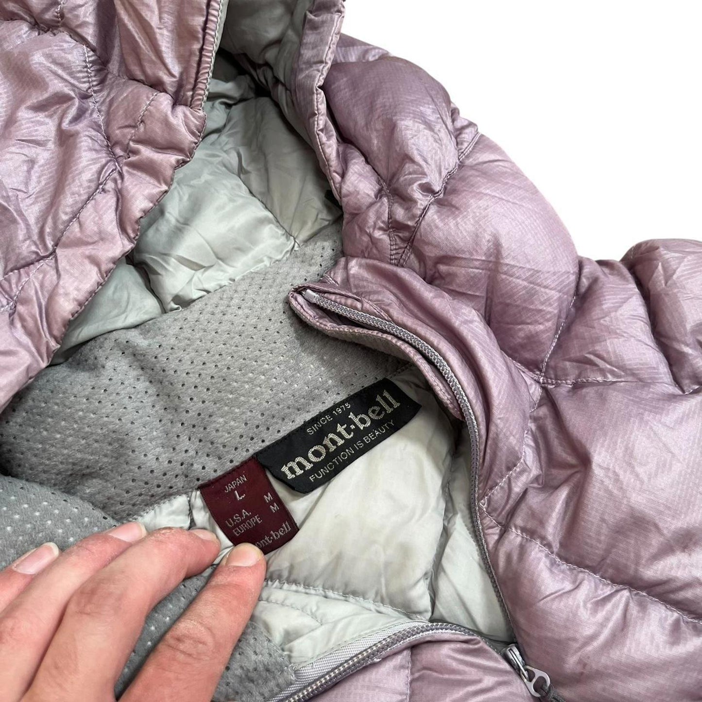 Montbell Lightweight Diamond Stitch Down Jacket Purple Lilac