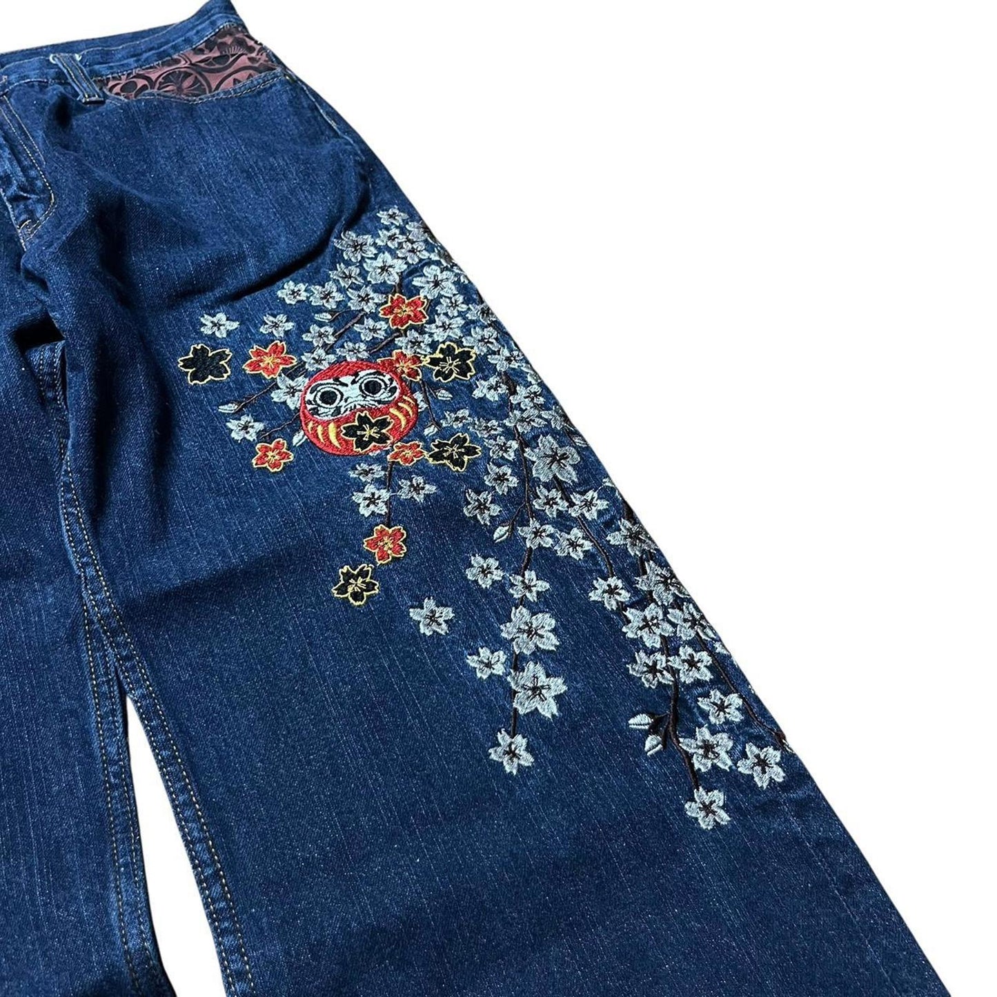 Japanese Tradition Embroidery Jeans