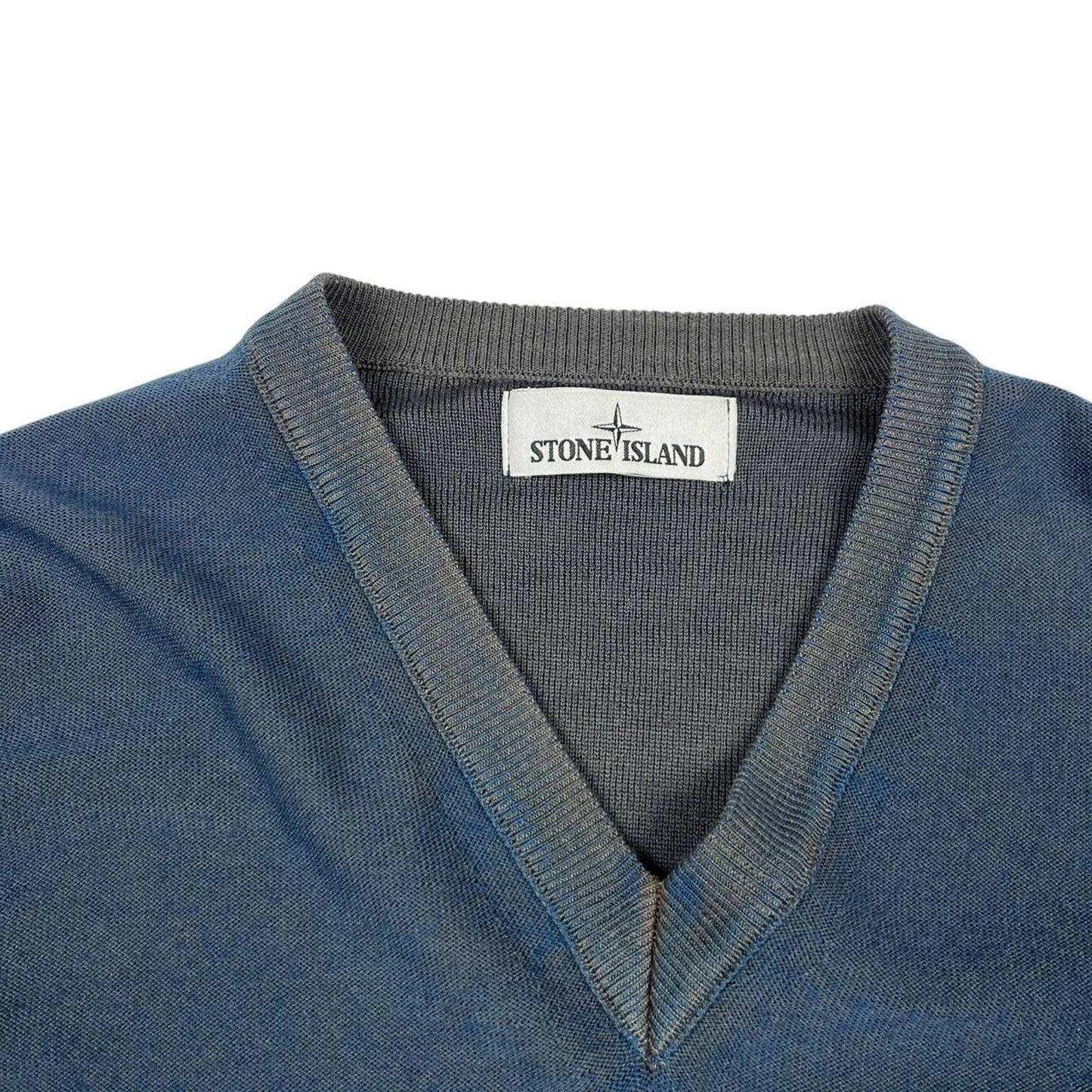 Stone Island Lightweight Knit Crewneck Blue Brown Accents