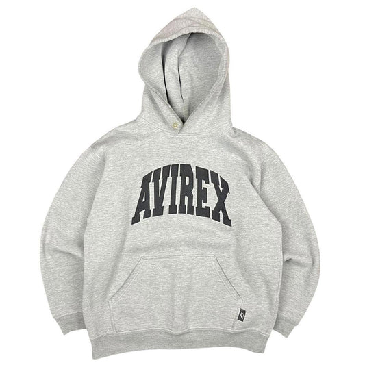Avirex Spellout Hoodie Black Grey