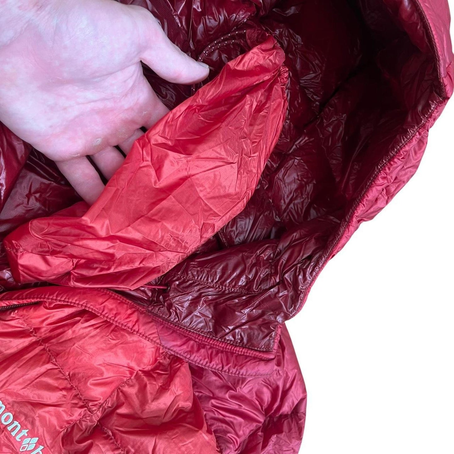 Montbell Lightweight Down Jacket Orange Red Two Tone