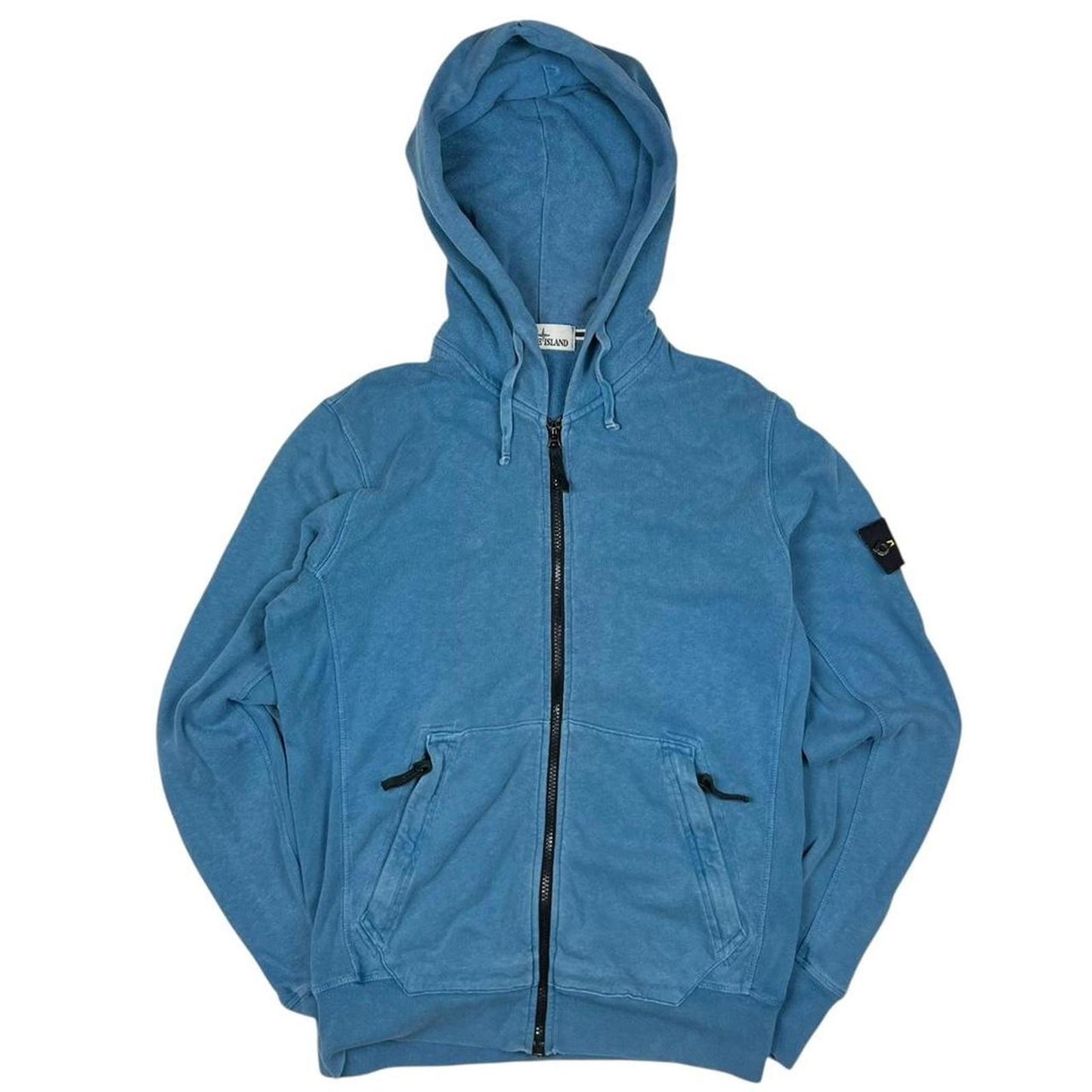 Stone Island Zip Through Hoodie Blue