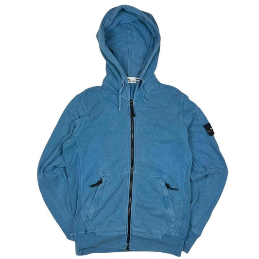 Stone Island Zip Through Hoodie Blue