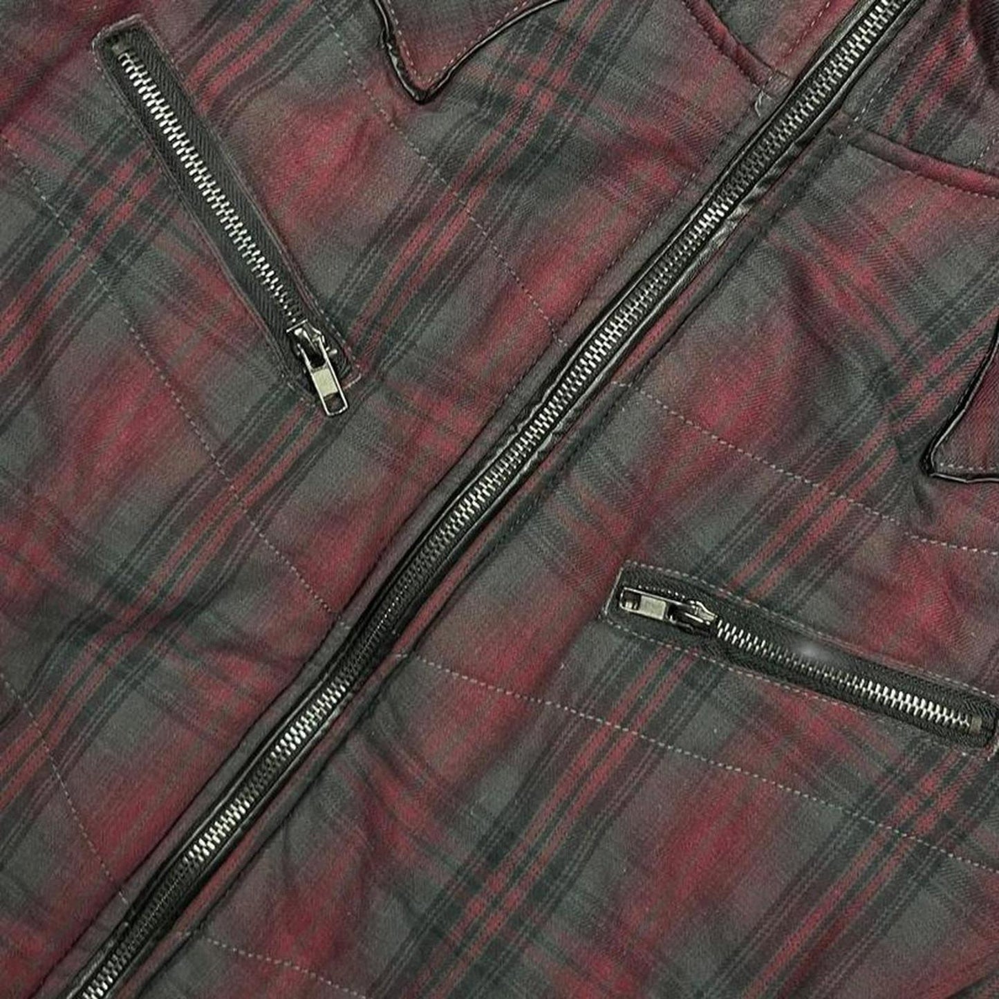 Japanese Archive Plaid Multi Pocket Fur Jacket