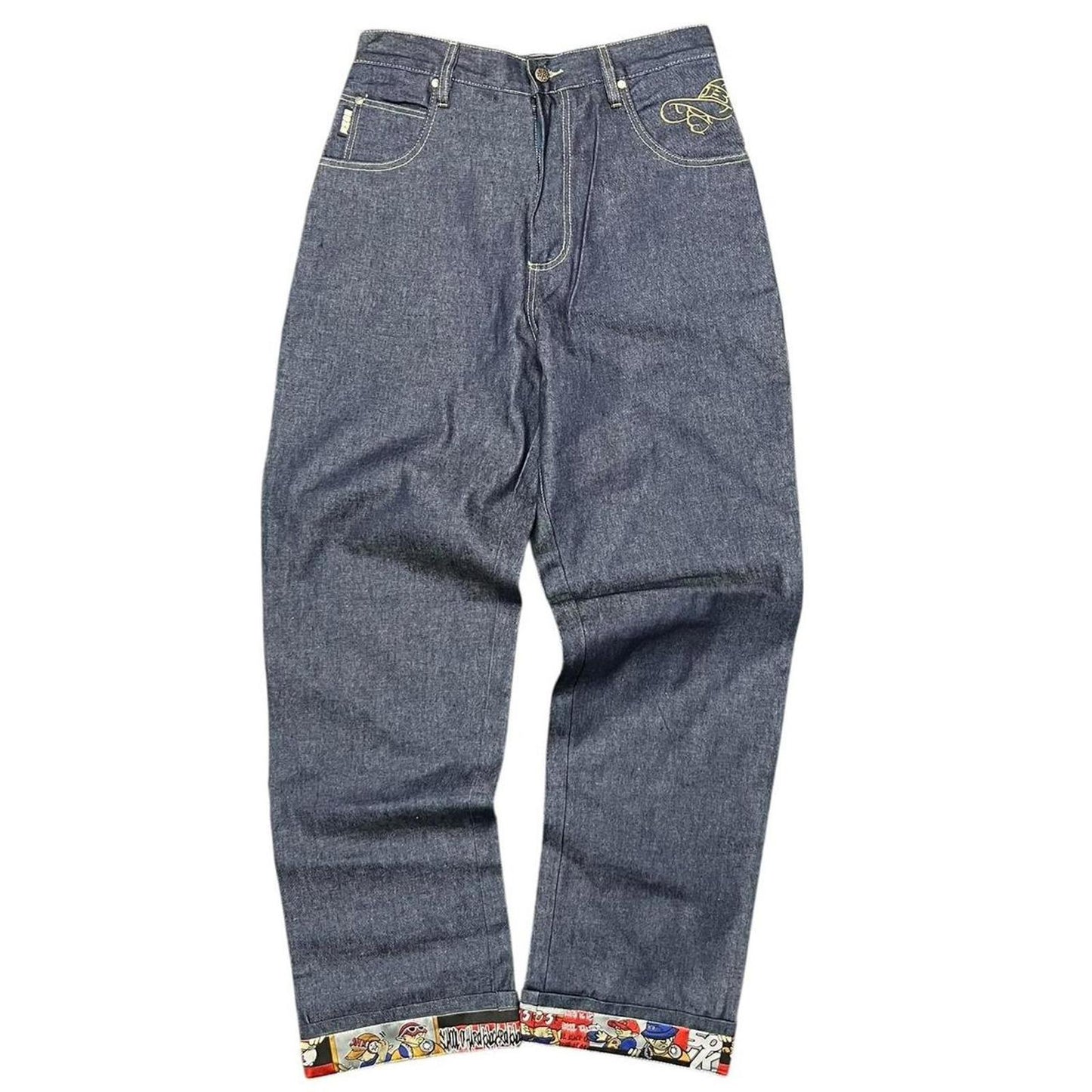 School Of Hard Knocks Embroidered Navy Jeans